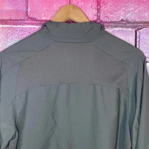 Champion Windbreaker Jacket Small Green Nylon Grey Outdoor Full Zip - Picture 7 of 7